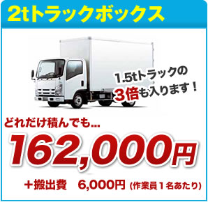 2tトラックボックス　どれだけ積んでも150000円